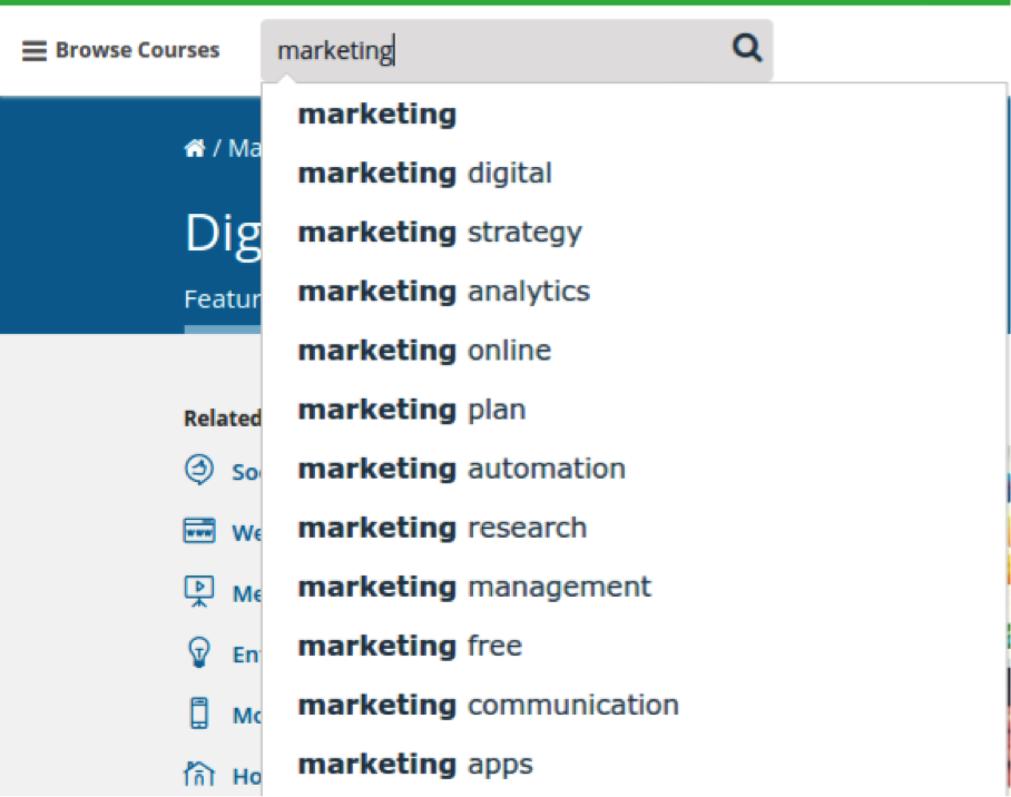 search queries suggestions